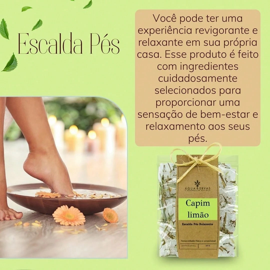 Escalda Pés de Capim Limão Relaxante - Kit com 10 unidades - Brindes Corporativos - Mimos Clientes - Lembracinhas