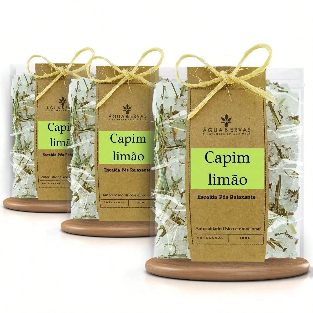 Escalda Pés de Capim Limão Relaxante - Kit com 10 unidades