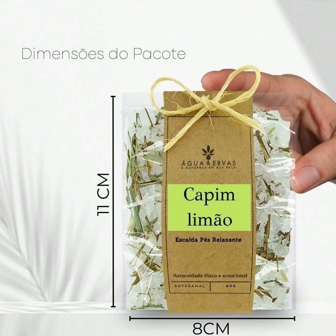 Escalda Pés de Capim Limão Relaxante - Kit com 10 unidades - Brindes Corporativos - Mimos Clientes - Lembracinhas