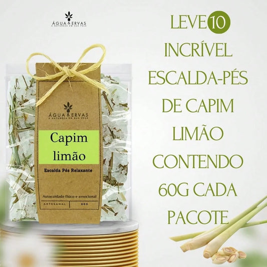 Escalda Pés de Capim Limão Relaxante - Kit com 10 unidades - Brindes Corporativos - Mimos Clientes - Lembracinhas