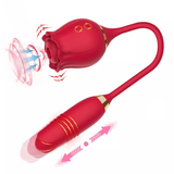 Vibrador Rosa Sugador com Vibrador vai e vem, Clitóris Vagina e Anal Recarregável ZDB-ROSA