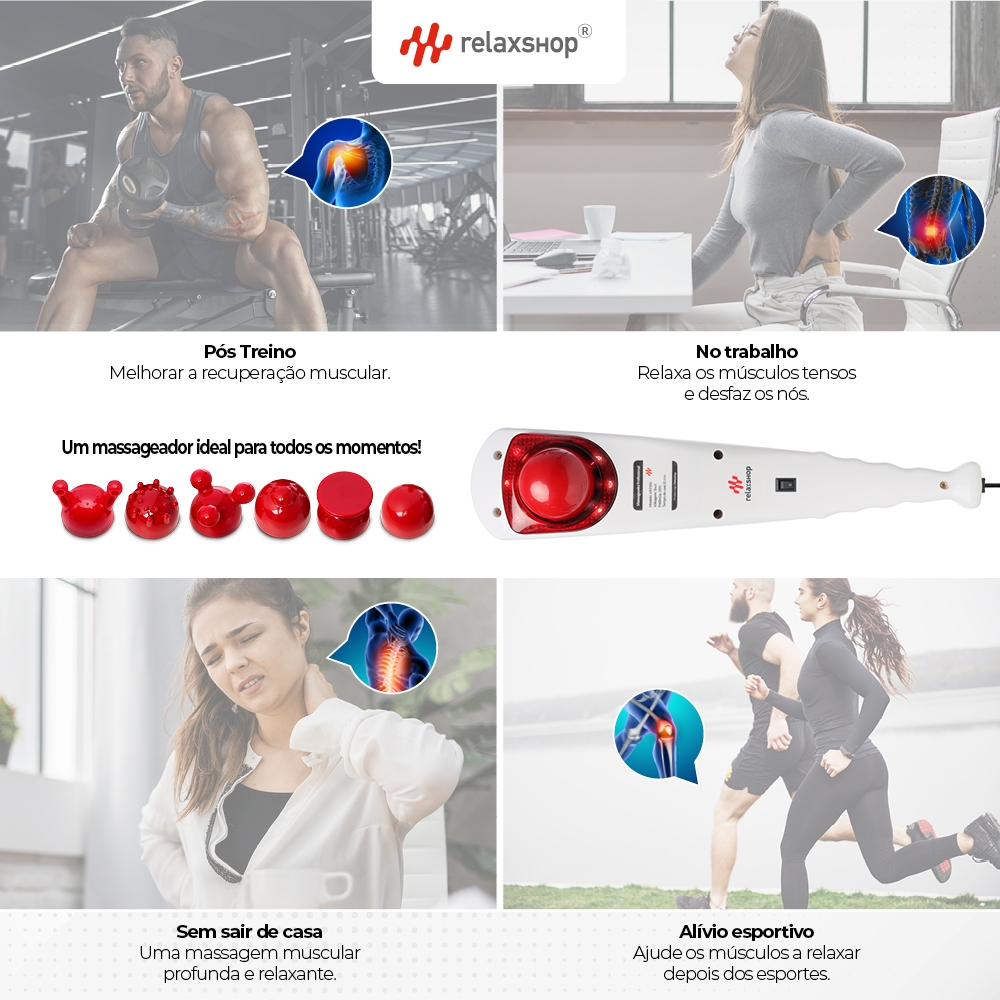 Massageador Elétrico Profissional Vibratorio Com Infravermelho