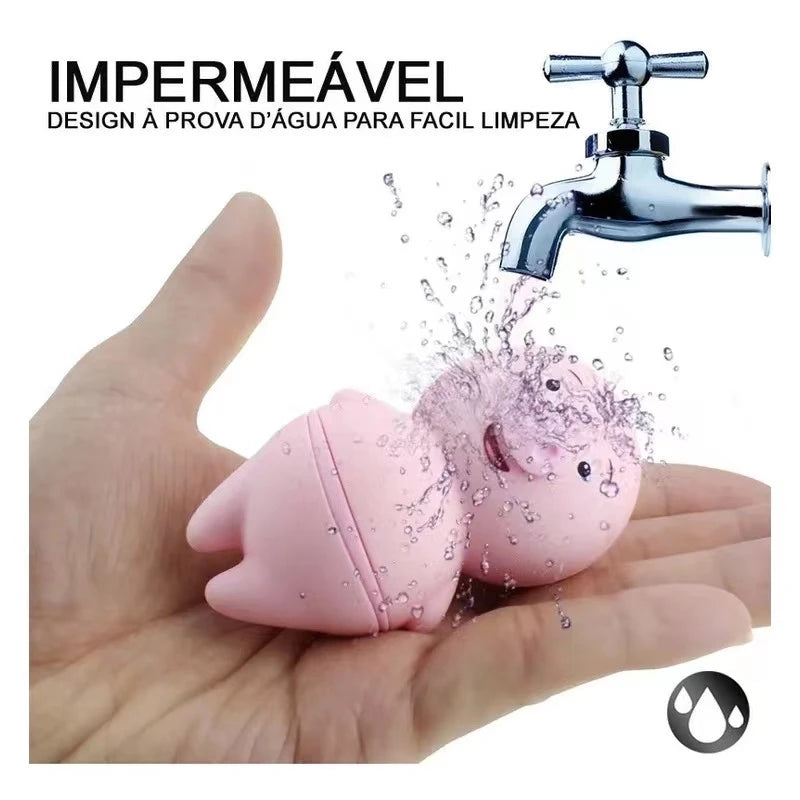 VIBRADOR PORQUINHO masturbador feminino com Esimulador de língua - 6 modos de vibração
