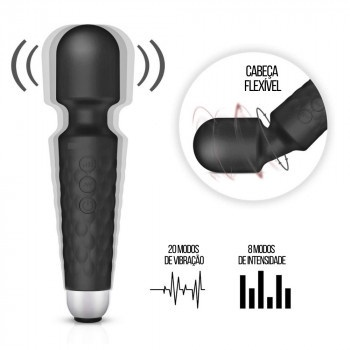 Novo -Massageador Relaxante Stress 20,5x4,2 cm Tensão Varinha Elétrica Bivolt Cor Aleatória