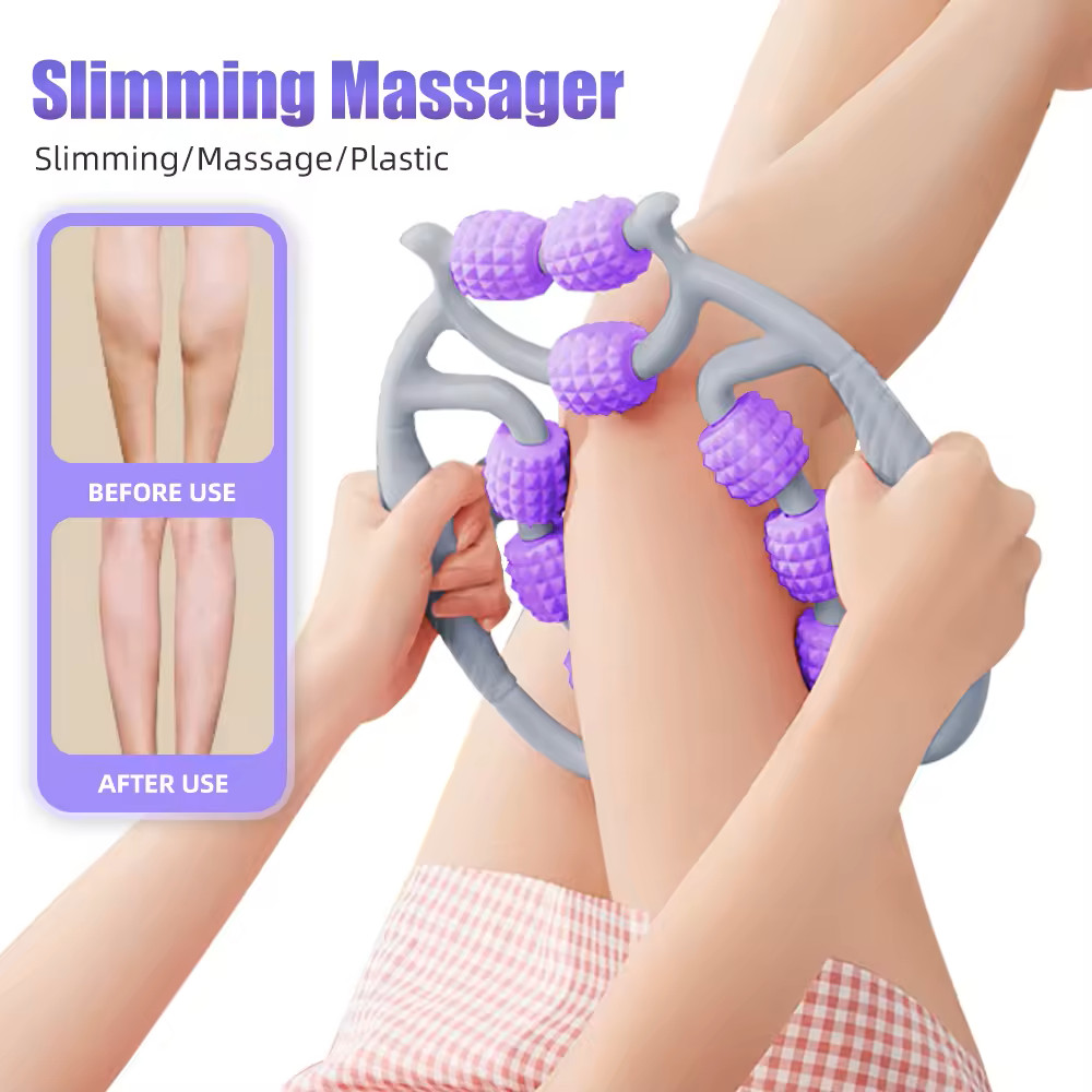 Massageador Manual Para Alívio Da Dor Corporal / Massageador De Perna / Massageador Manual 9 ROLLERS 2X27