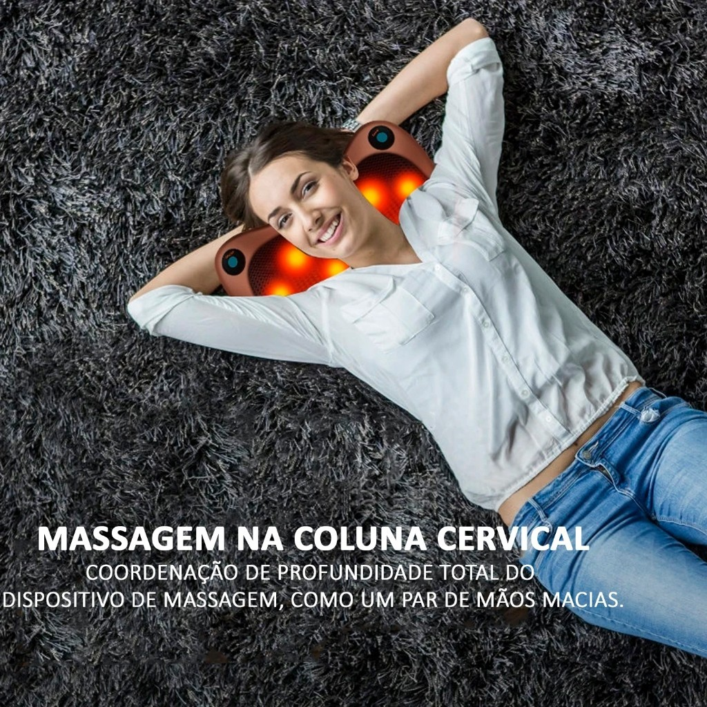 Almofada Massageadora Shiatsu Lombar com Aquecimento Infravermelho