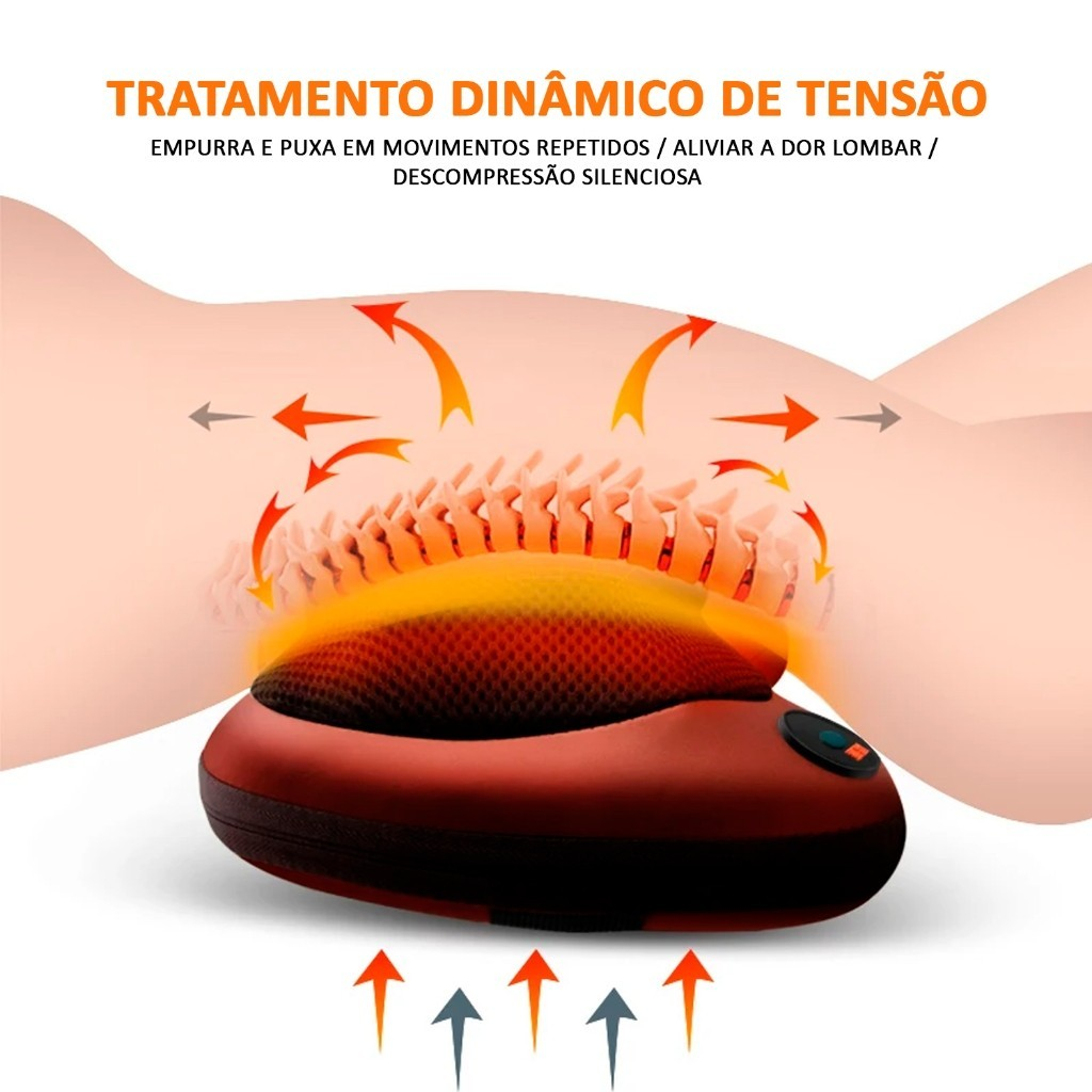 Almofada Massageadora Shiatsu Lombar com Aquecimento Infravermelho