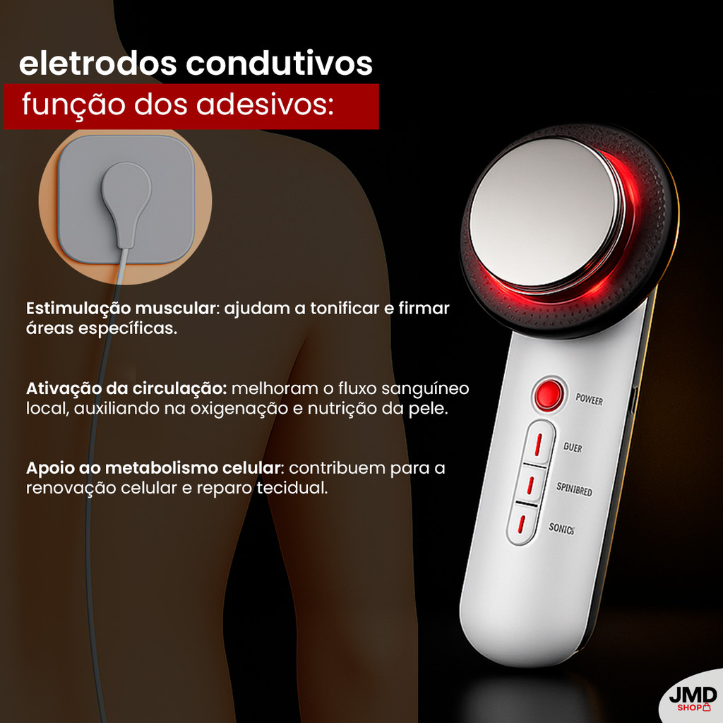 Massageador anti envelhecimento rugas beleza Aparelho Portátil Ultrassom Tens Infravermelho Profissional