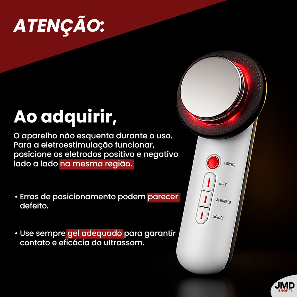 Massageador anti envelhecimento rugas beleza Aparelho Portátil Ultrassom Tens Infravermelho Profissional