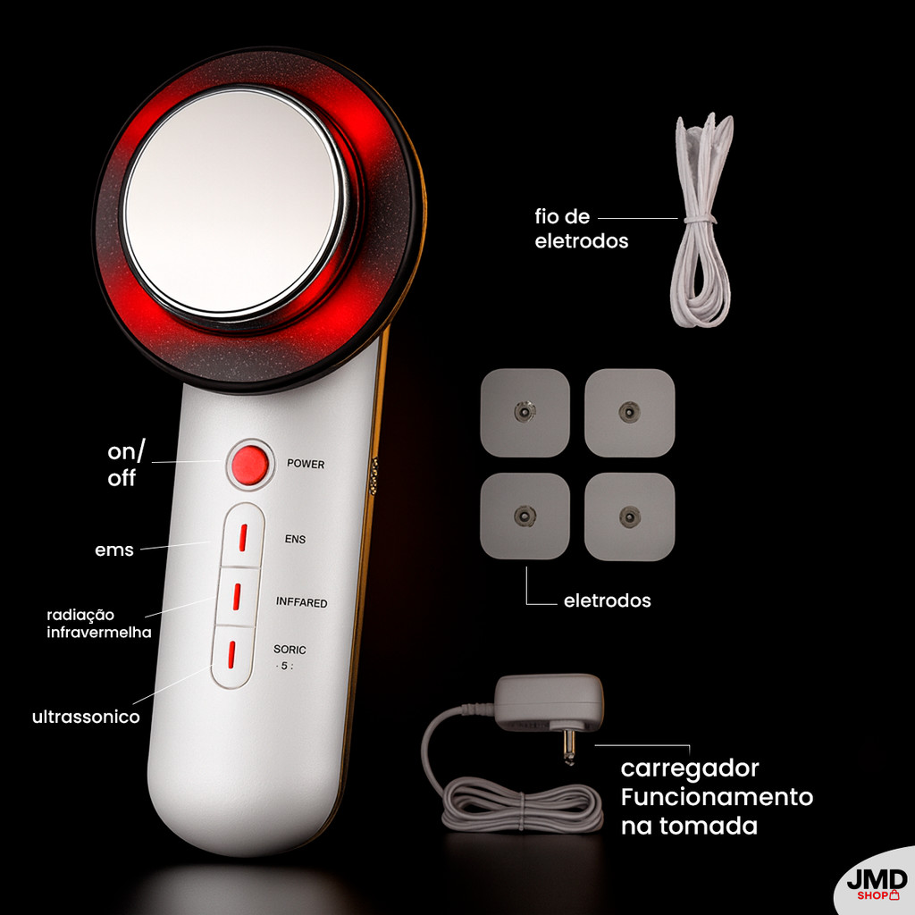 Massageador anti envelhecimento rugas beleza Aparelho Portátil Ultrassom Tens Infravermelho Profissional