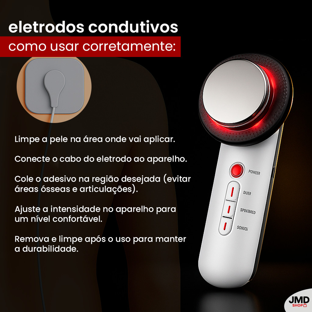 Massageador anti envelhecimento rugas beleza Aparelho Portátil Ultrassom Tens Infravermelho Profissional