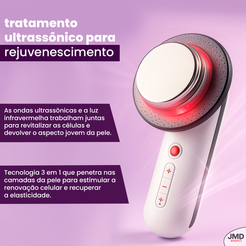 Massageador anti envelhecimento rugas beleza Aparelho Portátil Ultrassom Tens Infravermelho Profissional